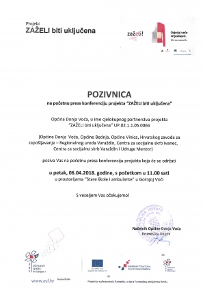 Početna konferencija projekta &quot;Zaželi&quot; u Donjoj Voći