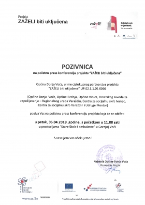 Početna konferencija projekta &quot;Zaželi&quot; u Donjoj Voći